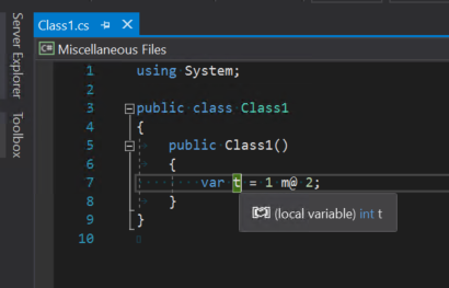 Matt operator used in Visual Studio