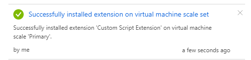 VM Extension installed